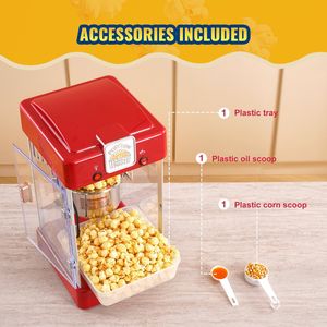 Machine à pop-corn de table rouge 300W Capacité de 2.5 oz Machine à pop-corn - Product Image 6