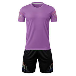 Conjunto de Entrenamiento de Fútbol Pro-League, 100% Poliéster, Malla con Corte Automatizado, Diseño Degradado, Camiseta de Fútbol con Cuello Redondo y Pantalones Cortos - Product Image 3