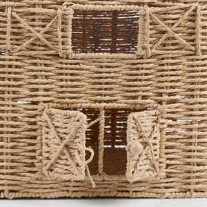 Delicate Paper Woven House <b>Basket</b> Decorative Storage <b>Basket</b> Organizer Bin Perfect For Kids Room <b>Shelf</b> Decoration - Product Image 6