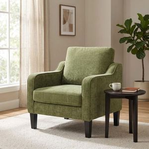 Mid Century Modern Upholstered Accent <b>Chair</b> with Side Pocket, Comfy <b>Reading</b> Armchair for Living Room, Bedroom, Office and Hotel - Product Image 2