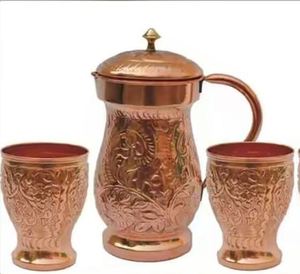 Premium Quality Copper Kashmere Double Wall <b>Straw</b> & Handle Large Capacity Eco-Friendly Drinkware - Product Image 5