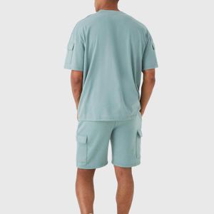 Ensemble décontracté d'été pour hommes, imprimé, tricoté, respirant, t-shirt et short en coton, vêtements de sport streetwear, logo personnalisé - Product Image 5