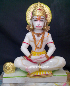 White Makrana Marble Hanuman Ji Idol Sculpture - Product Image 6