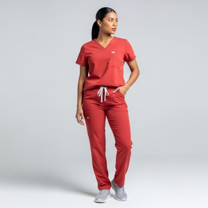 Ensemble d'uniformes médicaux personnalisés unisexes pour infirmières, manches courtes, col montant, tenue médicale d'hôpital, uniforme médical 2 pièces - Product Image 1