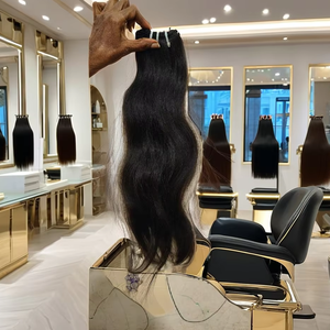 Machine à Extensions de Cheveux Bruts Indiens 100% Cuticules Alignées Double Trame avec Super Double Extrémités Dessinées Tissage de Cheveux d'Inde - Product Image 1