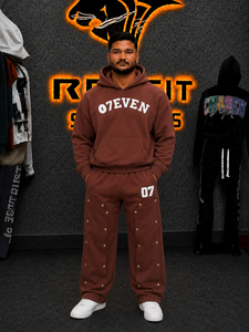 Ensemble sweat-shirt et pantalon de jogging pour homme, en coton brodé, tissu molletonné français, vêtements décontractés pour homme, automne - Product Image 1