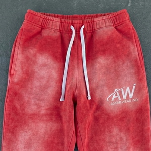 Pantalones Deportivos de Felpa con Estampado Tie Dye Rojo para Hombre, Marca ASKAR WEAR IND, Cintura Elástica con Cordón, Estilo Casual para Otoño - Product Image 3