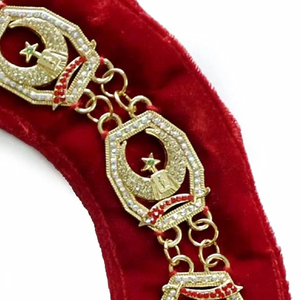 Collier de régalia maçonnique personnalisé, brodé, sérigraphié, décoré de strass, style classique, OEM ODM - Product Image 4