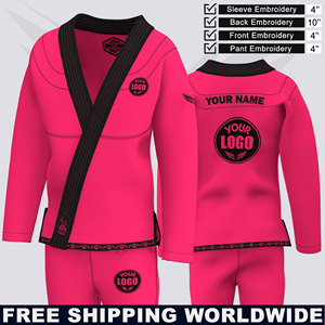 Professional Custom Logo <b>Pink</b> BJJ Gi Premium Pearl Weave Brazilian Jiu Jitsu <b>Kimono</b> Martial Arts Training Uniform Wholesale - Product Image 6
