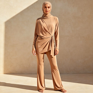 Wholesale 3 Piece Islamic Swimwear for Women <b>Modest</b> Burkini Long Sleeve Pants Hijab <b>Set</b> - Product Image 2