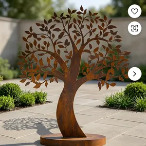 Grande sculpture décorative en métal rouillé Arbre de Vie pour jardin extérieur, villa, hôtel, parc, entrée de paysage, statue décorative - Product Image 2