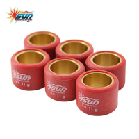 Rouleaux de poulie en fibre composite de laiton ultra-résistants SUN Racing MIO100 15x12-11G pour la rénovation de scooter Yamaha (6 pièces/ensemble)