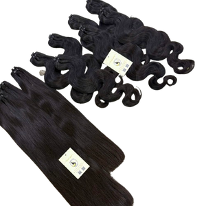 Wholesale Body Wave Cabello Humano Cuticles Aligned Straight Body Wave Raw Bundles Natural Black Weft <b>Extensions</b> Highlight - Product Image 1