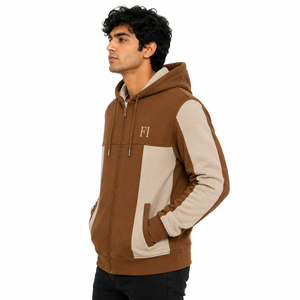 Sweat-shirts d'hiver pour hommes de haute qualité, entièrement zippés, avec empiècements contrastants, en molleton de coton épais, style streetwear décontracté, OEM - Product Image 4