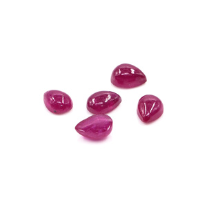 Rubíes naturales de Bangkok calibrados en forma de pera de 5x7 mm, rubíes naturales sueltos en forma de cabujón para la fabricación de joyas, listos para usar. - Product Image 4