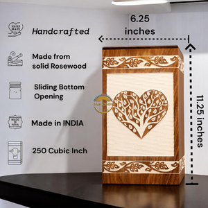 Handcrafted Ocean Wave Resin & Natural Wood Cremation Urn Blue Epoxy Ashes <b>Box</b> Artistic Funeral Memorial <b>Keepsake</b> by AYAANS - Product Image 3