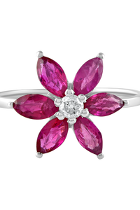 แหวนเพชรและทับทิมเงินแท้ 92.5 รุ่น KLSR-11414 - Product Image 3