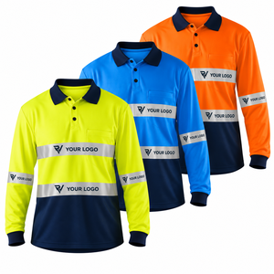เสื้อโปโลทำงานแบบสะท้อนแสงสั่งทำพิเศษ |   เสื้อโปโลแขนยาวแบบสะท้อนแสงสำหรับความปลอดภัย |   ชุดทำงาน OEM Manu - Product Image 1