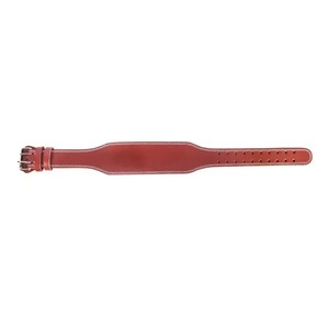 Cinturón de Levantamiento de Pesas de Cuero Genuino de Vaca, Hebilla Roja Rectangular Plateada, Duradero, Moldeado en una Sola Pieza, Estilo Casual - Product Image 2