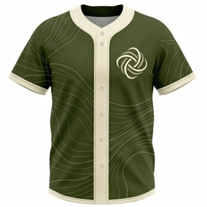 Maillot de baseball vert personnalisé pour homme avec imprimé géométrique, design sublimé, évacuation de l'humidité, manches courtes, coupe classique, vêtements pour adultes - Product Image 6