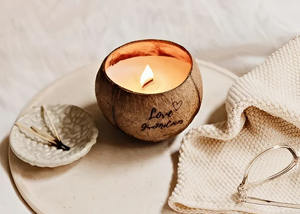 ชามกะลามะพร้าวออแกนิกใช้ในบ้านชามกะลามะพร้าวแบบหลายประเภทออกแบบได้ตามต้องการใช้ตกแต่งเทียนแบบใช้ในบ้าน - Product Image 4