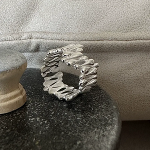 Bague en argent sterling S925, version coréenne, design goutte d'eau, style rétro coréen, simple et tendance, bijoux en argent. - Product Image 3