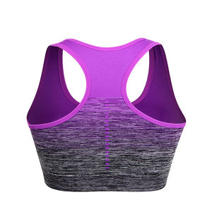 Sujetador deportivo de yoga transpirable de alta sujeción al por mayor para mujer con logotipo frontal personalizable, tela de elastano/nailon, servicio OEM, almohadillas para el pecho - Product Image 3