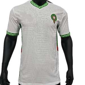 Moroccan Players Version Away Jersey Summer Sets Automated Cutting Short Sleeve 100% Polyester Anti-Bacterial V-neck Digital - Product Image 1