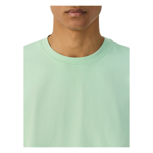 T-shirt en coton à manches courtes et col rond vert clair pour homme, coupe classique, couleur unie, style décontracté, tissu jersey tricoté - Product Image 5