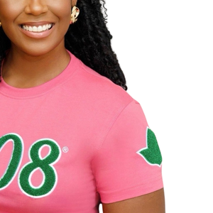 1908 เสื้อยืดไอวี่ลีกเชนิลล์เสื้อยืดปักตัวอักษรกรีกเสื้อผ้าฝ้ายพรีเมี่ยมสำหรับชมรมนักเรียน - Product Image 3