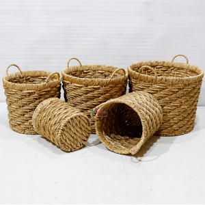 High Quality Modern Natural Water Hyacinth <b>Toy</b> Storage Basket <b>Set</b> Living Room Organizer Bins - Product Image 4
