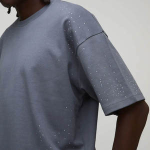 เสื้อยืดผู้ชายไซส์ใหญ่ สีเทา ผ้าฝ้าย แขนสั้น คอกลม ลายจุด สไตล์ลำลอง ผ้าเจอร์ซีย์ ระบายอากาศได้ดี สไตล์สตรีท - Product Image 5
