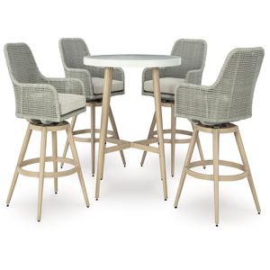 Juego de Mesa de Comedor de Mimbre Moderno y Resistente, Sillas de Jardín Cómodas para Hotel, Apartamento, Parque, Muebles de Exterior para el Hogar - Product Image 1