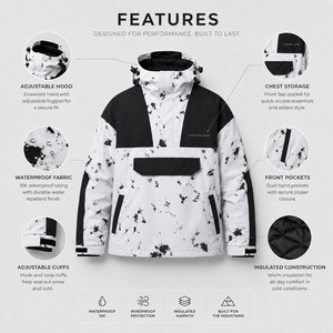 Veste de snowboard haut de gamme, vêtements d'extérieur d'hiver, veste de snowboard conçue avec un tissu résistant au vent, construction hydrofuge, confort - Product Image 6