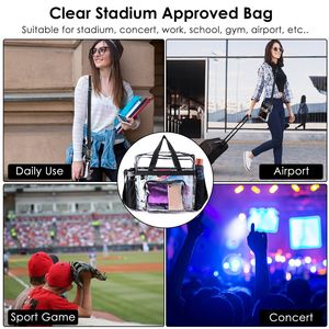 Women's Stadium Approved Clear Crossbody Shoulder Bag Transparent <b>Zip</b> Pouch <b>Tote</b> Handbag with 11LBS Load Capacity - Product Image 2