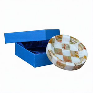 Cendrier classique en marbre pour la maison, le bureau et l'hôtel, en marbre blanc et onyx vert multi-vertiges, pour cigarettes et cigares - Product Image 4