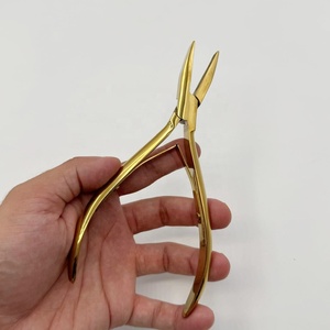 Pince à cheveux professionnelle pour extensions, en acier inoxydable plaqué or, avec logo personnalisé, outils de coiffure faits à la main - Product Image 5