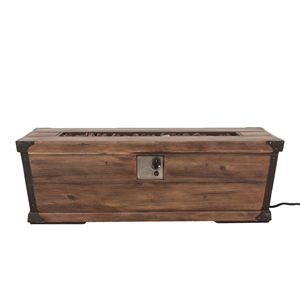 Tavolo da Esterno in Cemento con Bruciatore a Gas da 56 Pollici, 50.000 BTU, Effetto Legno, Copertura Serbatoio Marrone - Braciere Rettangolare - Product Image 2