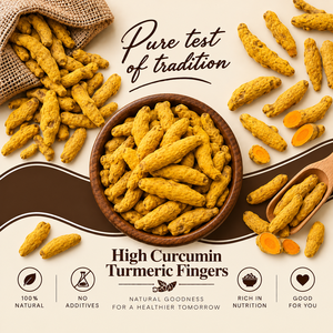 Doigts de curcuma premium à haute teneur en curcumine, qualité export, curcuma indien, épice naturelle séchée pour la transformation alimentaire et la vente en gros - Product Image 1