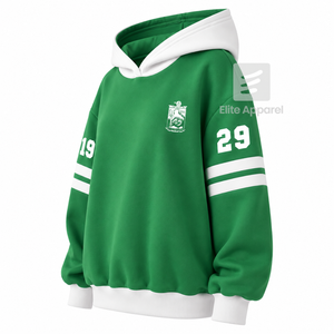 Custom Iota Phi Lambda sorority <b>Hoodie</b> embroidered logo on front green and <b>white</b> color short sleeve cotton for female - Product Image 2