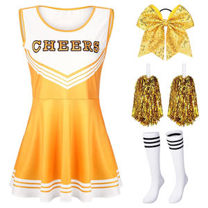 Ensemble de performance tendance 2026 pour femme : haut et jupe de cheerleading imprimés, respirants et confortables, ornés de strass scintillants - Product Image 1