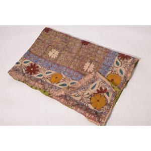 Lavinas Boho Kantha Suzani Embroidered <b>Quilt</b> Handmade Vintage Cotton Floral Eco-Friendly Washable All-Season Bedspread Indian - Product Image 5