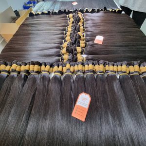 Straight Bulk Hair Cuticle Aligned Remy Hair Extensions No Tangle No Shedding Easy to <b>Bleach</b> Hair - Product Image 4