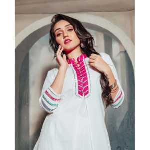 Conjunto de Kurta de Algodón Blanco Real para Mujer, Talla XS, Transpirable, Manga Tres Cuartos, Atuendo Étnico de Verano - Product Image 5