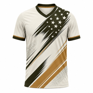 Camiseta de Fútbol Sublimada con la Bandera de EE. UU. Personalizada para Hombre, de Secado Rápido, Absorbe la Humedad, Poliéster, Patriótica, Deportiva, Venta al Por Mayor para Equipos - Product Image 2