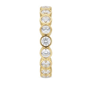 Wholesale Round Lab Grown Diamond 10K 14K Solid Gold Bezel Set Full Eternity Band Stackable Band Fashion Moissanite Diamond Ring - Product Image 4