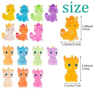 Statua di Drago in Resina Multicolore Creativa, 16 Pezzi, Ornamenti Luminosi per Giardini, Cortili e Scrivanie - Product Image 4