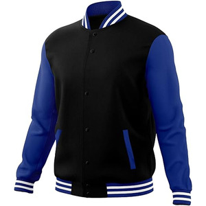 Varsity Baseball <b>Jacket</b> for <b>Winter</b> Stand Canvas with Embroidered Logo and <b>Leather</b> Sleeves Variety - Product Image 6