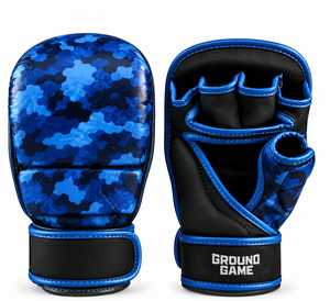 Guantes de MMA TANVEX INTERNATIONAL Negros de Cuero PU con Cierre de Tirón, Diseño Digital, Transpirables y Elásticos para Artes Marciales - Product Image 5