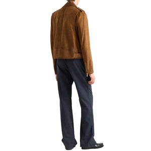 <b>Men's</b> Cowhide Suede Biker <b>Jacket</b> Luxury Motorcycle <b>Leather</b> <b>Jacket</b> Vintage Western <b>Jacket</b> Custom OEM <b>leather</b> good manufacturer - Product Image 2